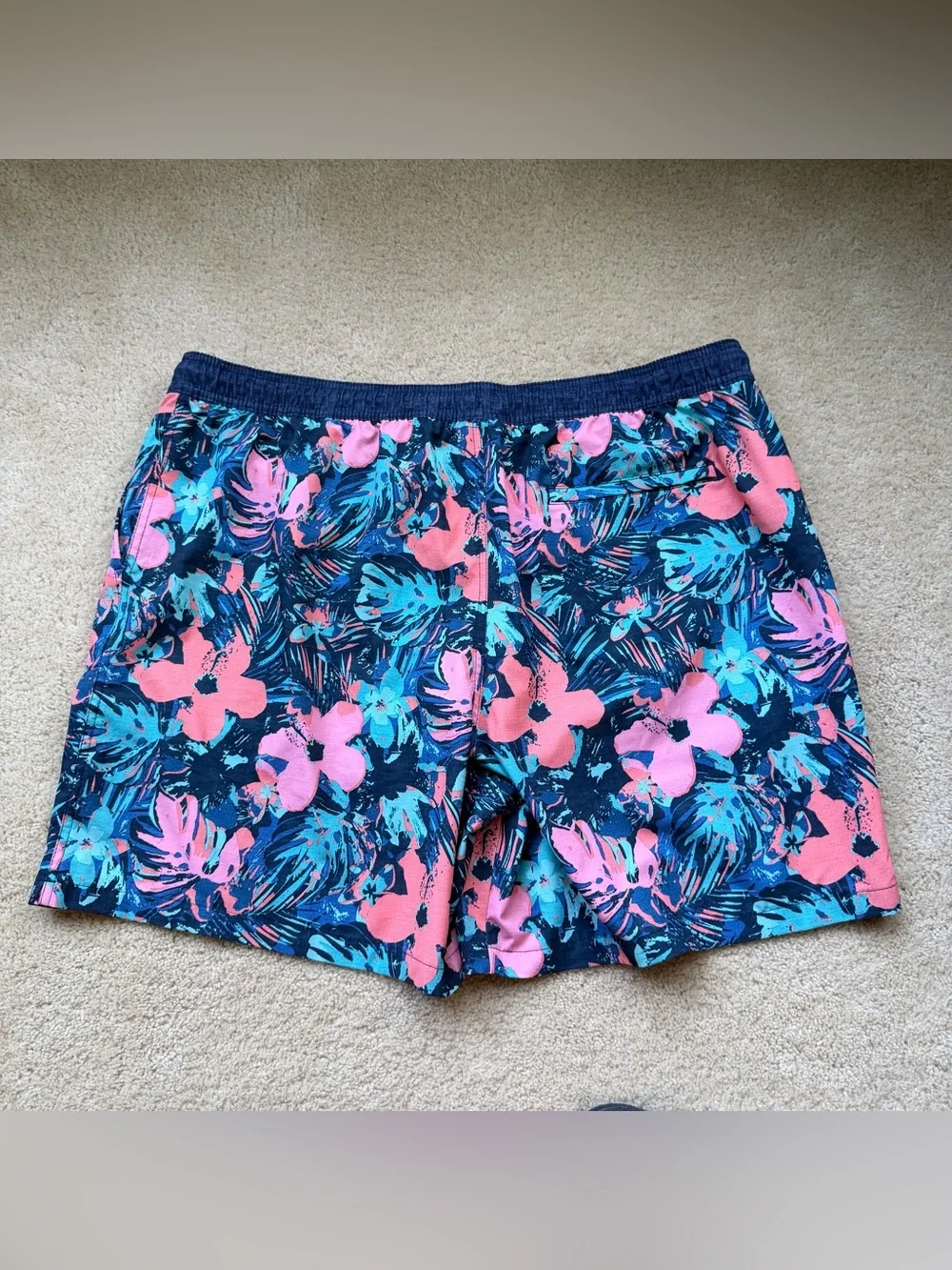 Goodfellow & Co. Men's Blue Floral Lined Swim Trunks - Size XXL - EUC - Stretch